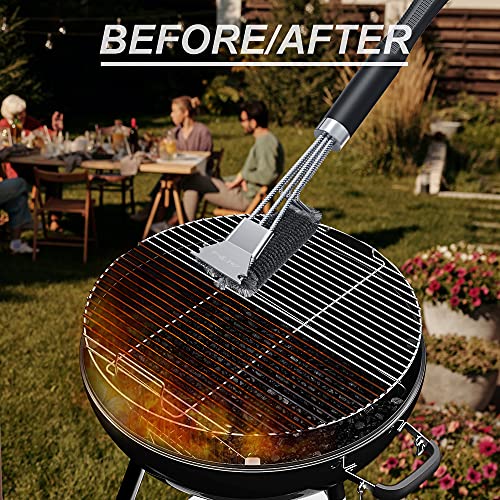 18" Stainless Steel BBQ Grill Brush & Scraper (2-Pack)