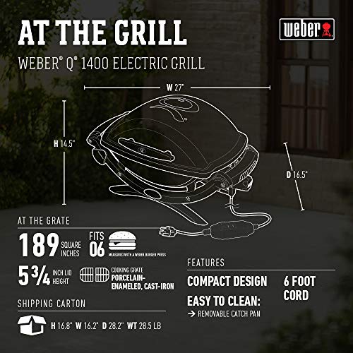 Weber Q1400 Electric Grill, Gray