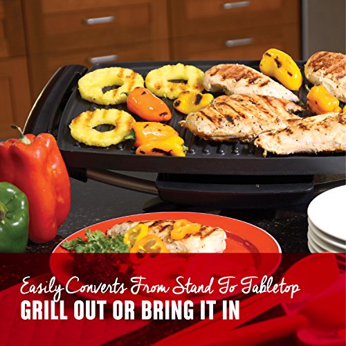 George Foreman Indoor/Outdoor Electric Grill, Red, GFO201R