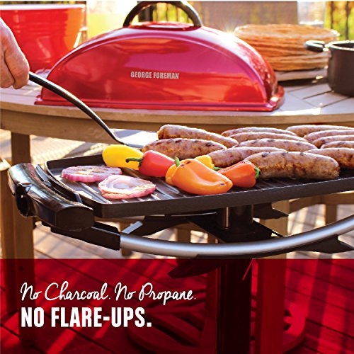 George Foreman Indoor/Outdoor Electric Grill, Red, GFO201R