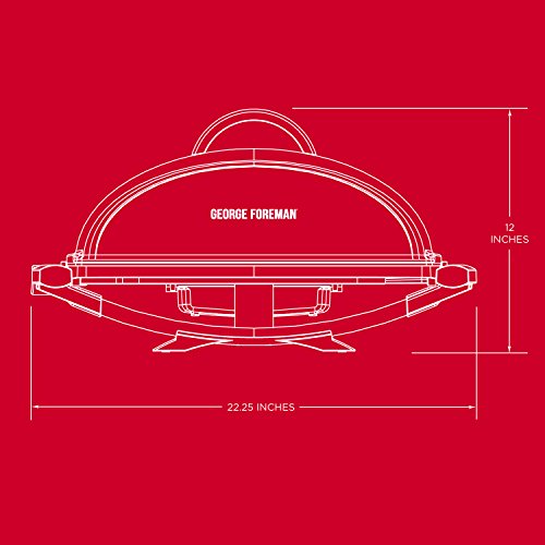 George Foreman Indoor/Outdoor Electric Grill, Red, GFO201R