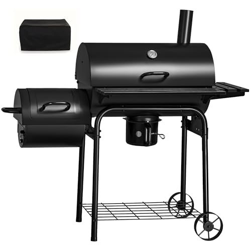 Flamaker Charcoal Grill BBQ with Side Oven