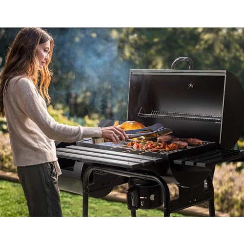 Flamaker Charcoal Grill BBQ with Side Oven