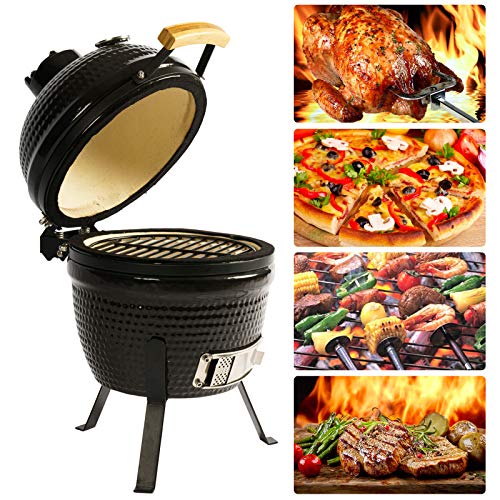 oneinmil 13" Ceramic Charcoal Grill - Multifunctional BBQ