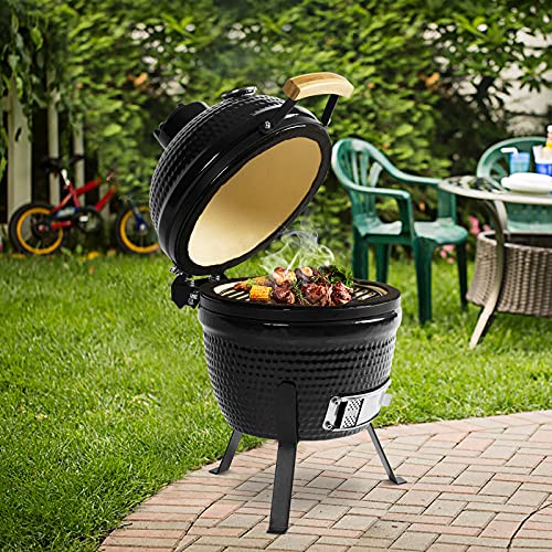 oneinmil 13" Ceramic Charcoal Grill - Multifunctional BBQ