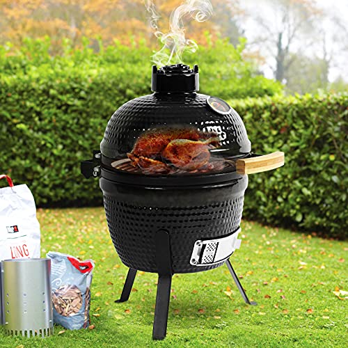 oneinmil 13" Ceramic Charcoal Grill - Multifunctional BBQ