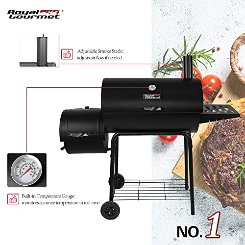 30" Barrel Charcoal Grill with Offset, Smoker & Cover