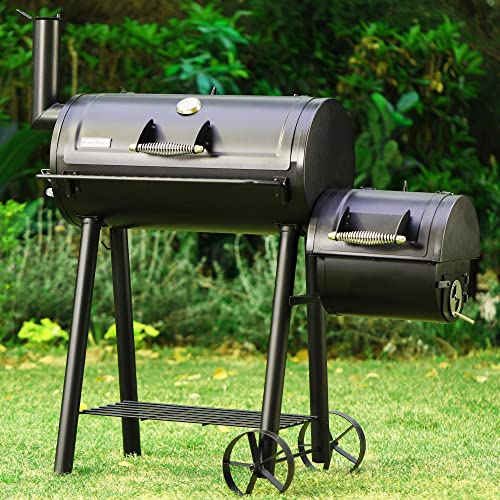 Metal Smoker & Grill Combo: 512 sq.in Cooking Area