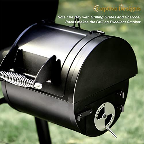 Metal Smoker & Grill Combo: 512 sq.in Cooking Area