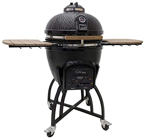 Large Black Bundle: VISION Grills Ceramic Kamado Smoker