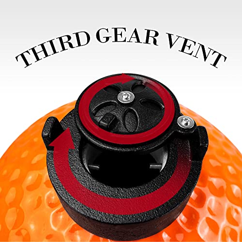 Orange Ceramic Charcoal BBQ Kamado Grill - Portable