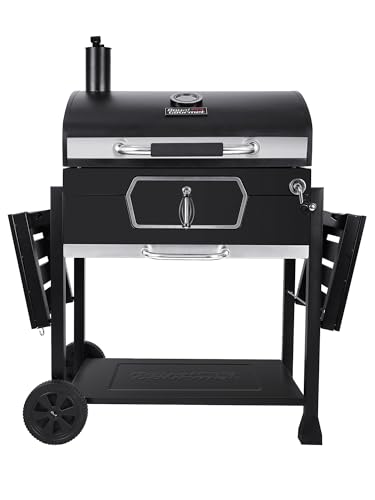 30-Inch Deluxe Charcoal BBQ Smoker Grill, Black