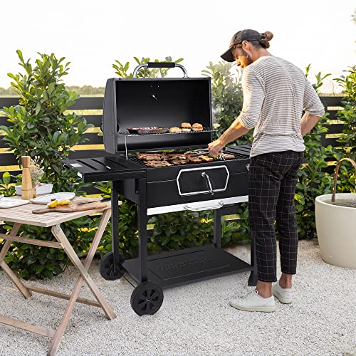 30-Inch Deluxe Charcoal BBQ Smoker Grill, Black