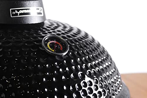 23" ExtraLarge Ceramic Kamado Grill Smoker Cooker + Trolley