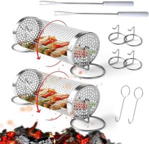 Stainless Steel Outdoor Grill Baskets - Large Set