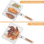 Stainless Steel BBQ Grill Basket for Meats & More