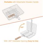 Stainless Steel BBQ Grill Basket for Meats & More