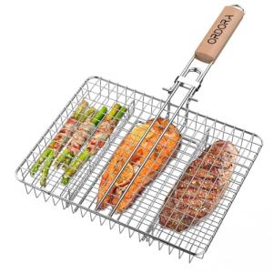 Stainless Steel BBQ Grill Basket for Meats & More