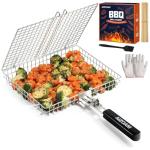 AIZOAM Stainless Steel BBQ Grill Basket for Fish & Vegetables