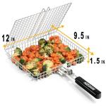 AIZOAM Stainless Steel BBQ Grill Basket for Fish & Vegetables