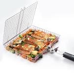 AIZOAM Stainless Steel BBQ Grill Basket for Fish & Vegetables
