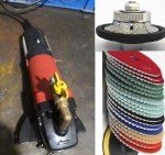 Wet Polisher Grinder with 3/16" Radius Bullnose Disc