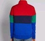 Rock Grinder Polisher Hybrid Pullover Sweater Red Navy