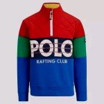 Rock Grinder Polisher Hybrid Pullover Sweater Red Navy