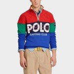 Rock Grinder Polisher Hybrid Pullover Sweater Red Navy