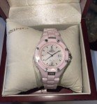 Stylish Pink Ceramic Watch with Diamond Accents