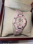 Stylish Pink Ceramic Watch with Diamond Accents