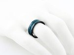 Men's Hawaiian Koa Wood & Turquoise Band Ring