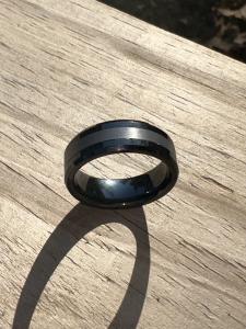 Men’s 8mm Black Brushed Tungsten Wedding Band