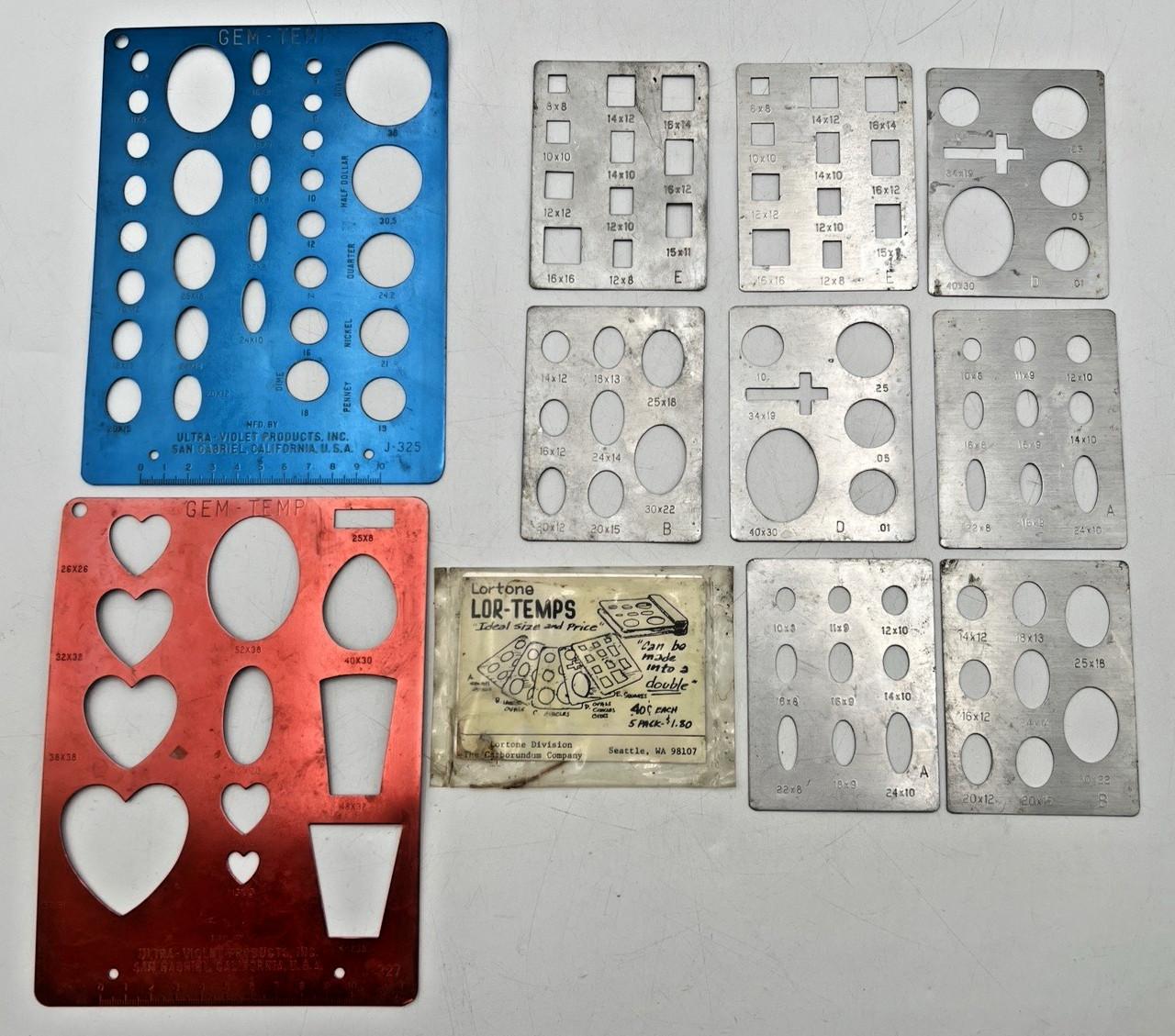 Gem-Temp & Lortone Aluminum Stencils - 11 Pack