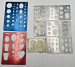 Gem-Temp & Lortone Aluminum Stencils - 11 Pack