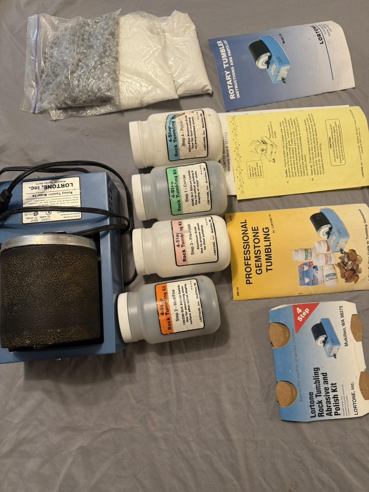 Lortone 3A Rotary Rock Tumbler with Barrel