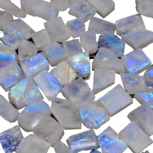 Rainbow Moonstone Rough Gems for Jewelry Making