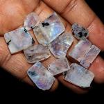 Rainbow Moonstone Rough Crystals for Tumbling and Jewelry