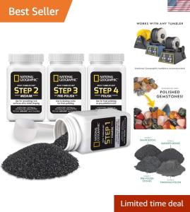 4-Step Rock Tumbling Grit and Polish Set