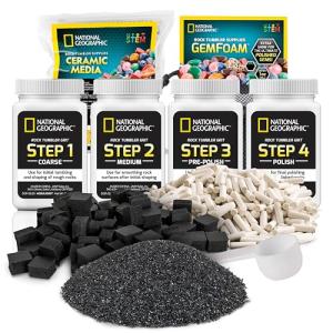 Blue Marble Rock Tumbler Supplies Kit with Grit