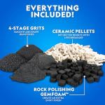 Blue Marble Rock Tumbler Supplies Kit with Grit