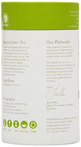 Solaris Tea Organic Jasmine Green Loose Leaf Tea 100g