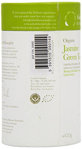 Solaris Tea Organic Jasmine Green Loose Leaf Tea 100g