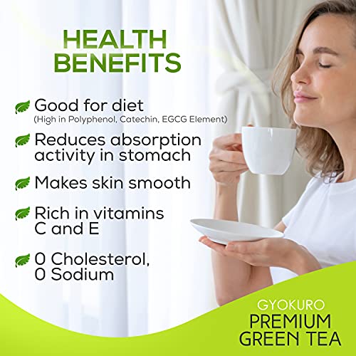 Gyokuro Japanese Green Tea - High Caffeine, Antioxidant-Rich (3.5oz)