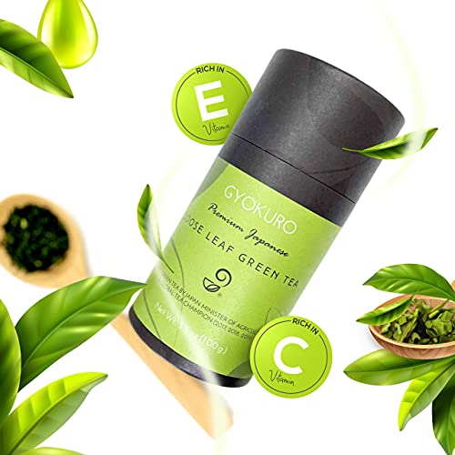 Gyokuro Japanese Green Tea - High Caffeine, Antioxidant-Rich (3.5oz)
