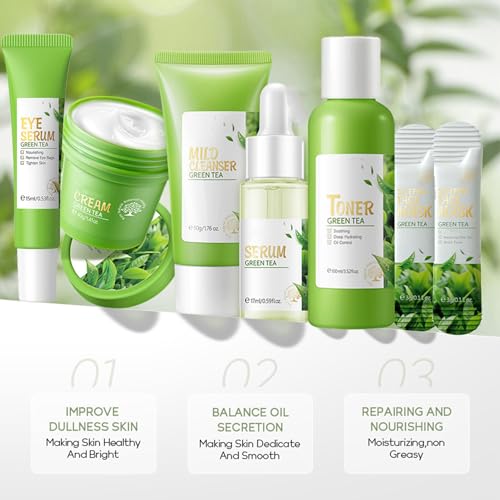 Green Tea Skincare Set: Complete Youthful Pamper Kit