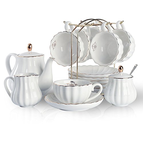 Sweejar Porcelain Tea Set with Teapot & Cups
