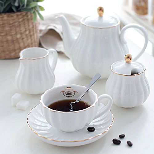 Sweejar Porcelain Tea Set with Teapot & Cups