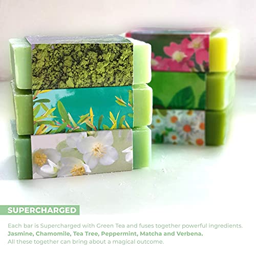 Green Tea Herbal Bar Soap Collection - Vegan & Organic