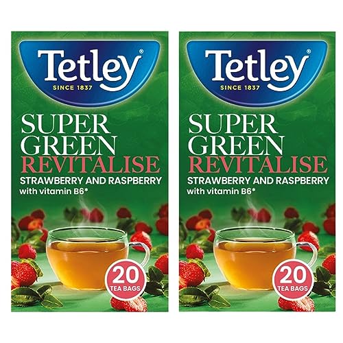 Tetley Super Green Tea Boost Berry Burst (20 Packs, 2 Pack)